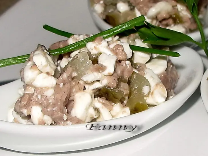 Закуска с печенью трески и домашним сыром: шаг 3