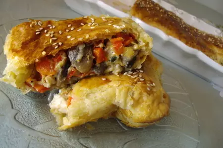 Штрудель с курицей и грибами: шаг 9