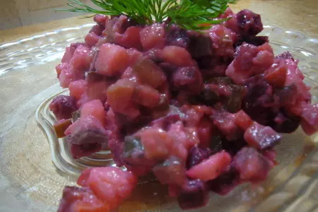 Винегрет с заварным горчичным соусом и селёдкой.: шаг 2