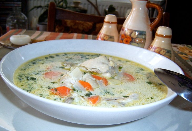 Спаржевый-куриный суп со сливками и галушками: шаг 2