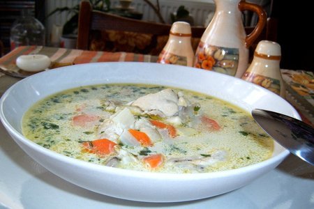 Спаржевый-куриный суп со сливками и галушками: шаг 2