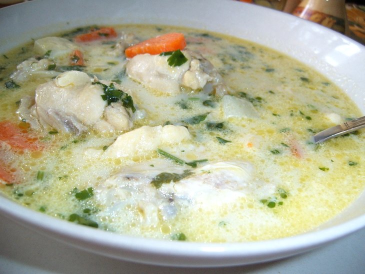 Спаржевый-куриный суп со сливками и галушками: шаг 3