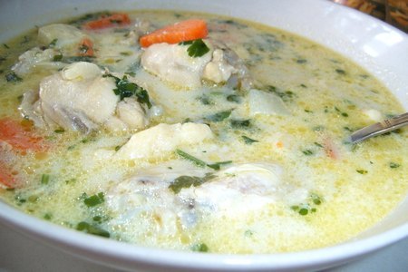 Спаржевый-куриный суп со сливками и галушками: шаг 3