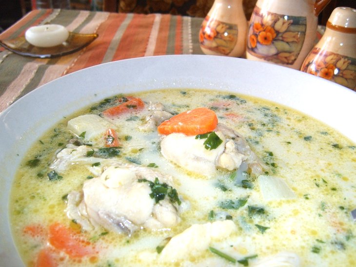Спаржевый-куриный суп со сливками и галушками: шаг 4