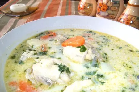 Спаржевый-куриный суп со сливками и галушками: шаг 4
