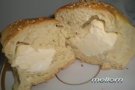 Булочки  на минеральной воде с сыром и паштетом.: шаг 9