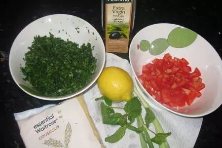 Tabbouleh or ливанский диетический салат: шаг 1
