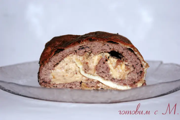 Сырный фасирт (мясной рулет с сыром): шаг 8