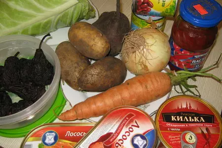 Холодный борщ (с рыбой и грушами).   ): шаг 1