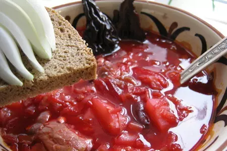 Холодный борщ (с рыбой и грушами).   ): шаг 6