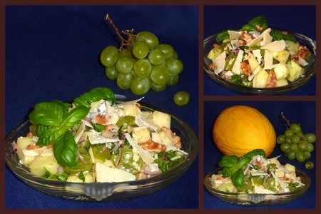 Салат из дыни и винограда №2 "сырный вариант": шаг 1