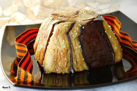 Закуска из баклажанов, риса и куриной печени "блиндаж": шаг 15