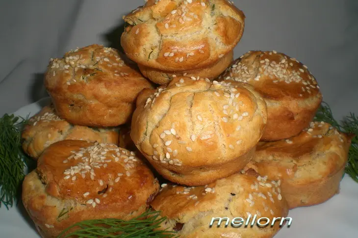 Овсяные кексы с сыром и колбасками: шаг 6