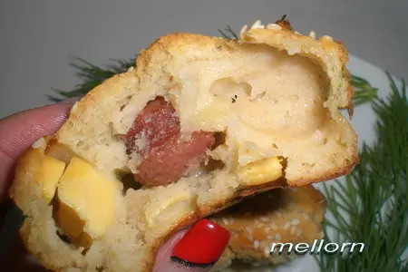 Овсяные кексы с сыром и колбасками: шаг 7