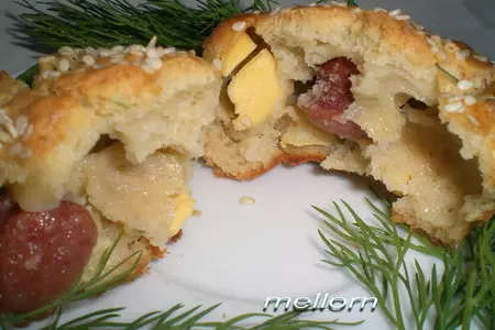 Овсяные кексы с сыром и колбасками: шаг 8