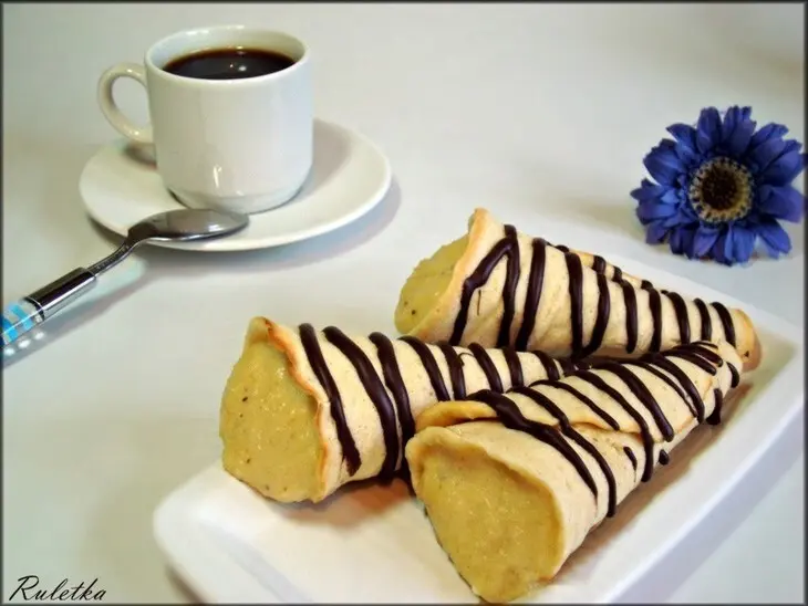 Миндальные трубочки с кремом.: шаг 18