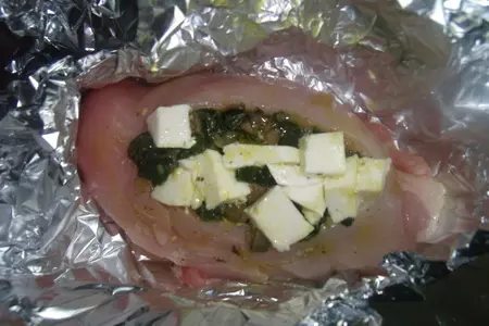 Куриная грудка, фаршированная шампиньонами и шпинатом на пару.: шаг 1