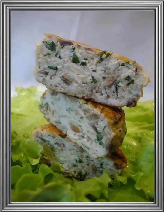 Лёгкие куриные котлетки и мини-запеканочки с руколой,пармезаном и шампиньонами: шаг 3