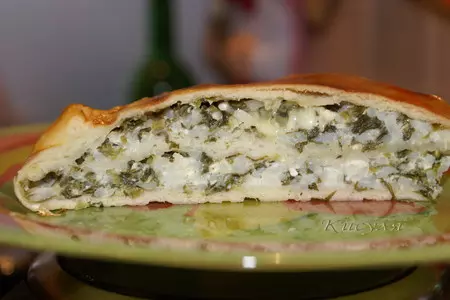 Пирог (пита) с щавелем, рисом и фетой: шаг 8