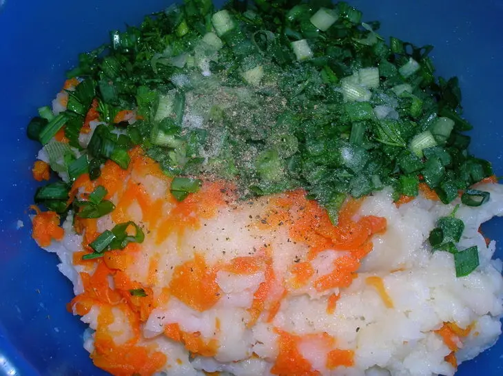 Пестрая рыбная запеканка с овощами и креветками: шаг 3