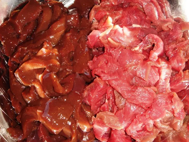Говядина +печень с кунжутными семечками: шаг 3