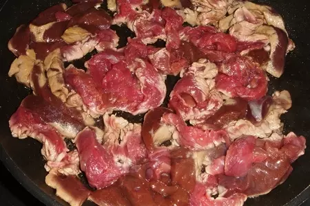 Говядина +печень с кунжутными семечками: шаг 5