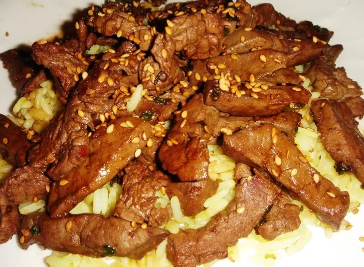 Говядина +печень с кунжутными семечками: шаг 8