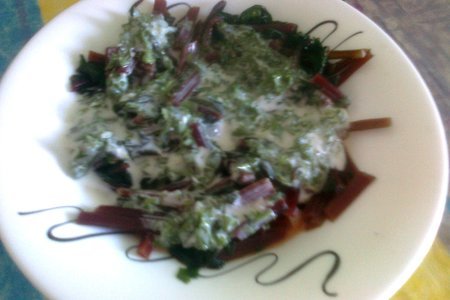 Запеканка из кабачков+ салат со свекольной ботвой: шаг 6