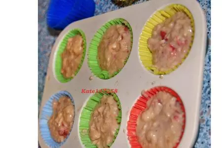 Бананово-клубничные кексики (маффины)_bаnаnа strawberry muffins: шаг 6