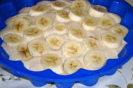 Манник на ряженке  с бананами (без масла  и яиц): шаг 3
