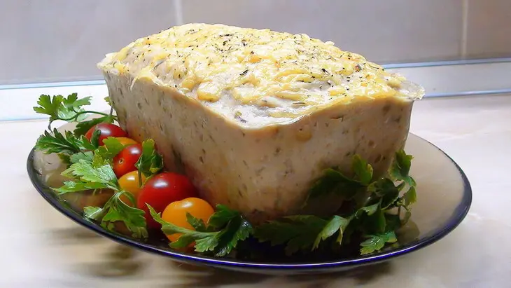 Террин из курицы с фисташками под сырной корочкой.: шаг 12