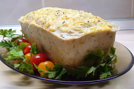Террин из курицы с фисташками под сырной корочкой.: шаг 12