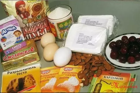 Пирожное миндально-вишнево-творожное: шаг 1