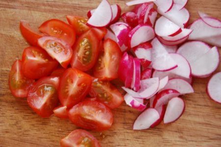 Овощной салат с ревенем: шаг 2