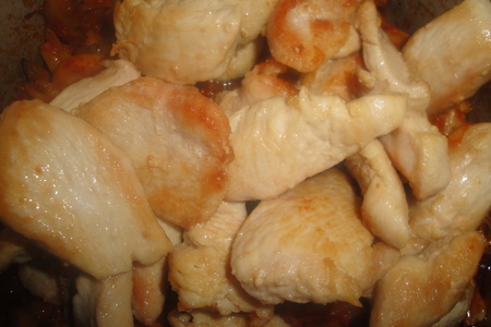 Сочная куриная грудка с грибами и пюре из баклажан: шаг 4