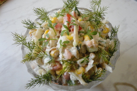 Рыбный салат с яблоком и овощами: шаг 1