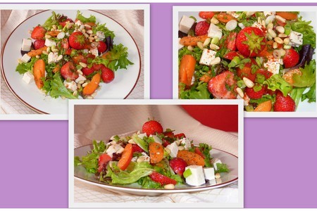 Летний салат с клубникой и апельсиново-мятной заправкой: шаг 1