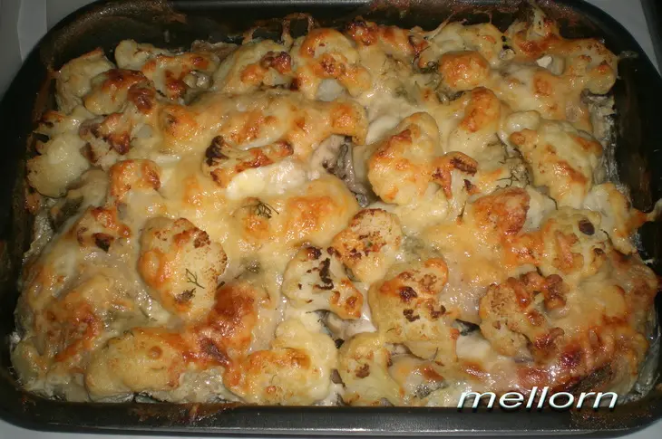 Курочка под сливками с картофелем и цветной капустой: шаг 6