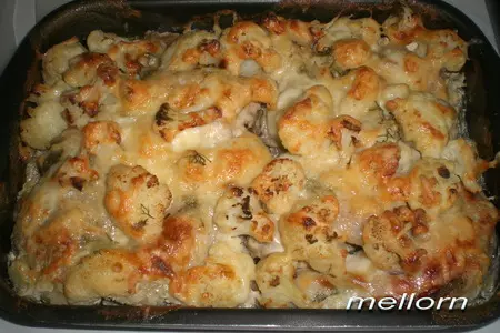 Курочка под сливками с картофелем и цветной капустой: шаг 6