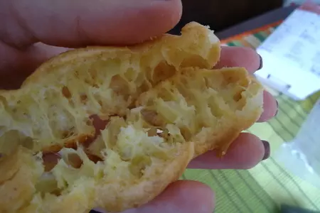 Эклерчики  с заварным кремом, шоколадом и арахисом: шаг 8