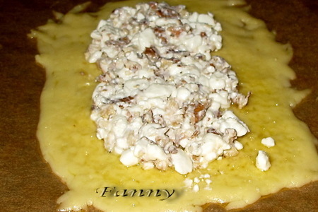 Сырный рулет с грецкими орехами и зерненым творогом: шаг 2