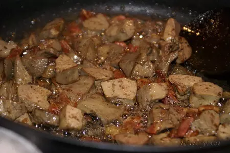 Куриная печёнка с беконом и редисом: шаг 2