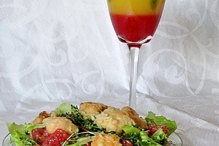 Салат с темпурой из лосося и коктейль "санрайз" по-русски - ужин в стиле "фьюжн": шаг 16