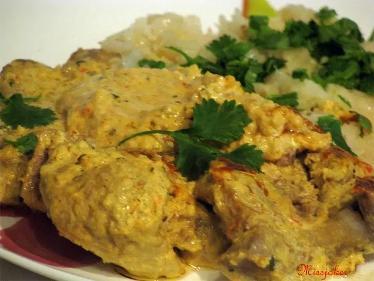 "дахи чоп" или жареное мясо с творогом: шаг 8