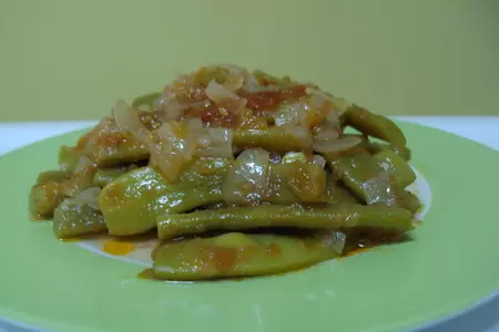 Зеленая фасоль, тушеная с помидорами: шаг 3