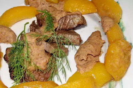 Филе говядины с абрикосами и соусом из красной фасоли: шаг 5