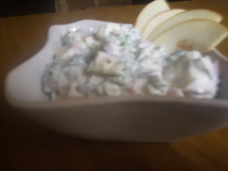 Соус из зелёного лука с укропом и яблоком: шаг 2