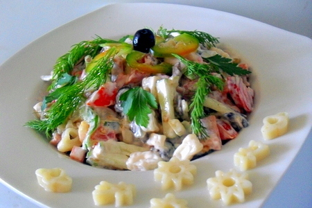 Макаронный салат с ветчиной и овощами: шаг 5