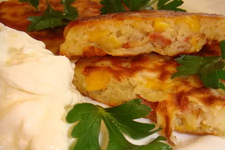 Кукурузные оладушки с беконом: шаг 6