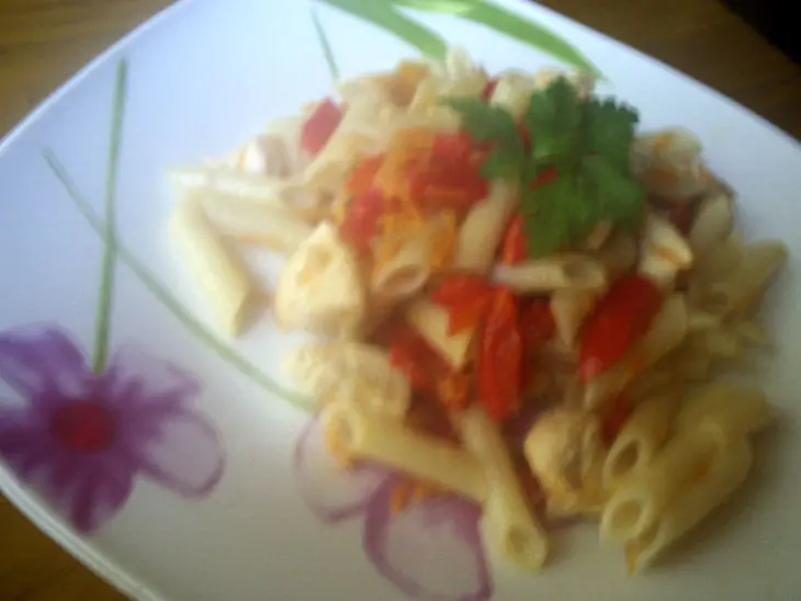Паста с курицей и овощами: шаг 6